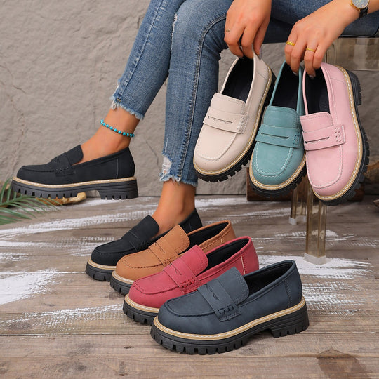 Damen Robuste Penny-Loafer mit profilierter Gummisohle Shop Nory