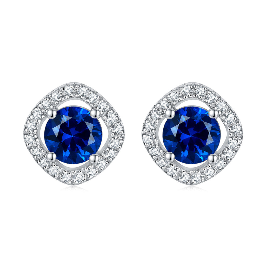 Damen Verlobungsring mit elegantem quadratischem Aquamarin und Zirkonia-Besatz Shop Nory