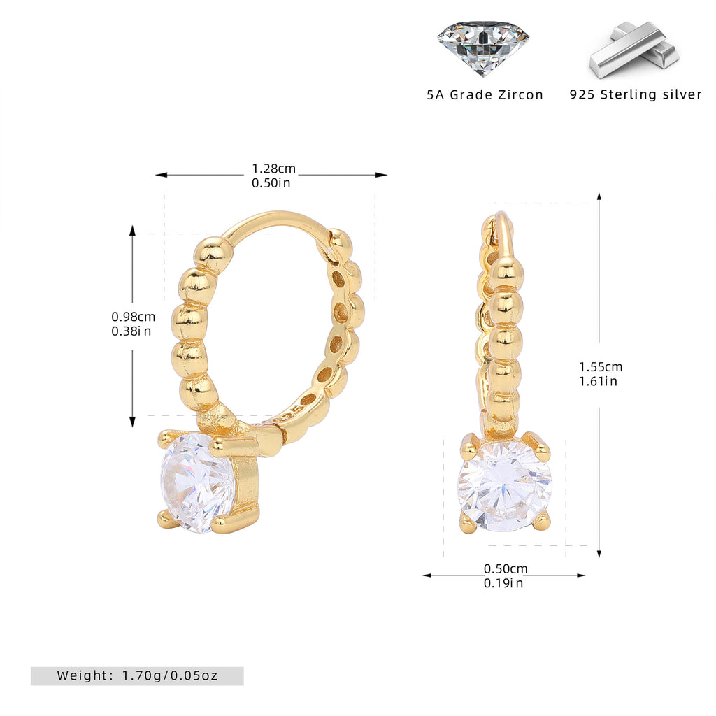 Damen Ohrhänger mit elegantem Zirkon-Anhänger aus hochwertigem 925 Sterling Silber Shop Nory