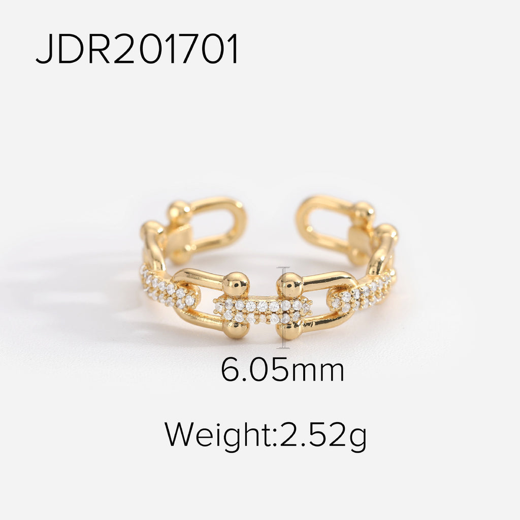 Damen Offener Ring mit funkelndem Zirkonia und elegantem Design Shop Nory