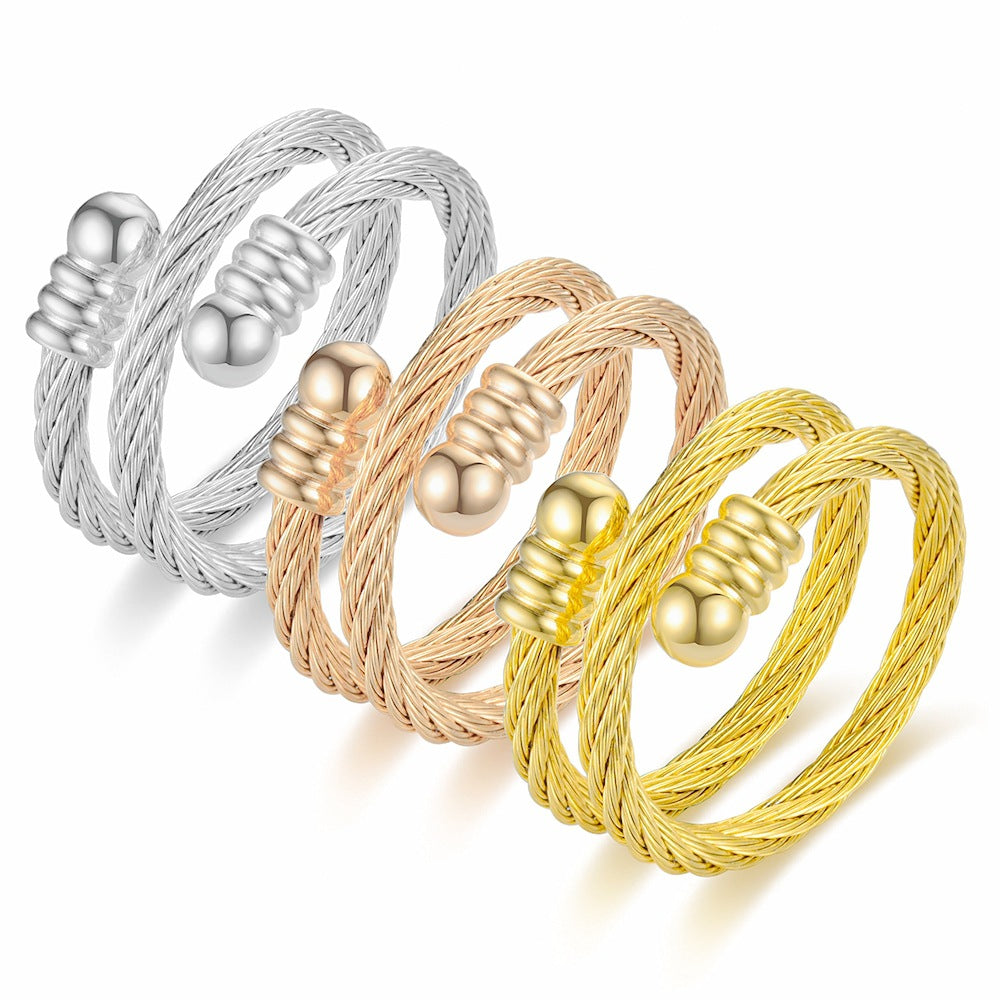 Damen Ring mit doppeltem Drahtdesign und stilvollen Akzenten Shop Nory