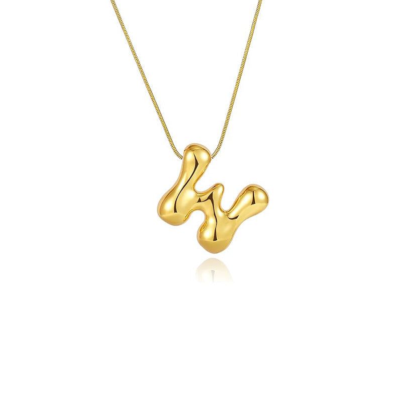 Damen Halskette mit skulpturalem Anhänger und feinem Gliederdesign Shop Nory