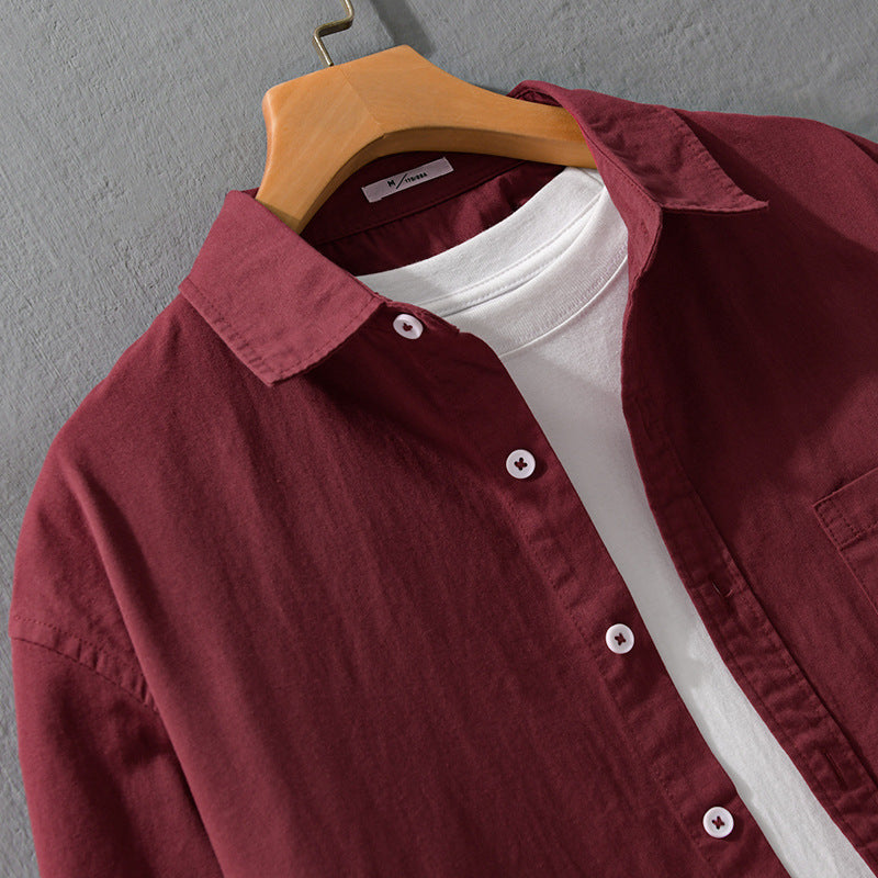 Herren Lässiges Layering-Hemd im Overshirt-Stil mit weichem Baumwollgriff und Brusttasche Shop Nory