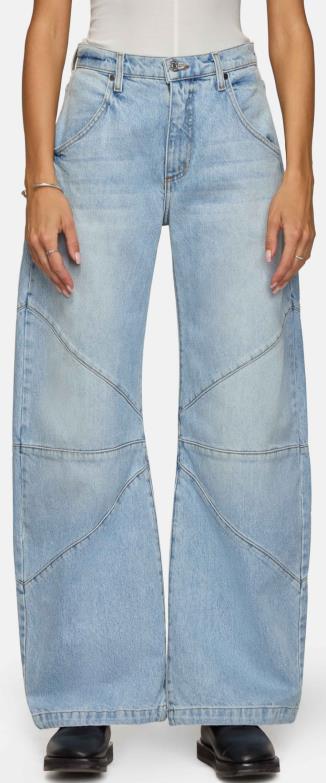 Damen breite Jeans mit einzigartigem Nahtdesign im angesagten Stil