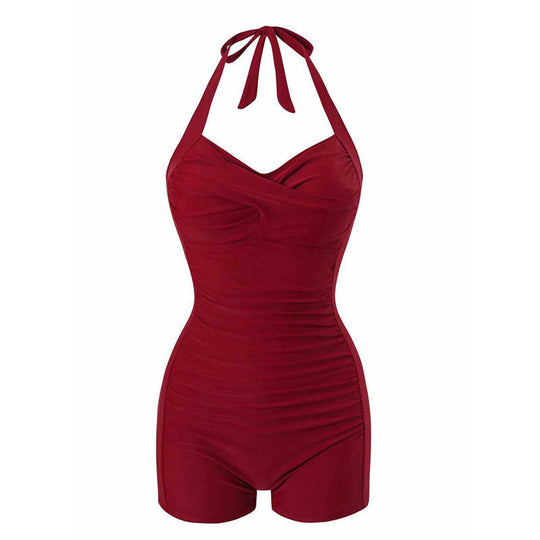 Damen Einteiler Badeanzug mit halterneck Design und moderner Passform