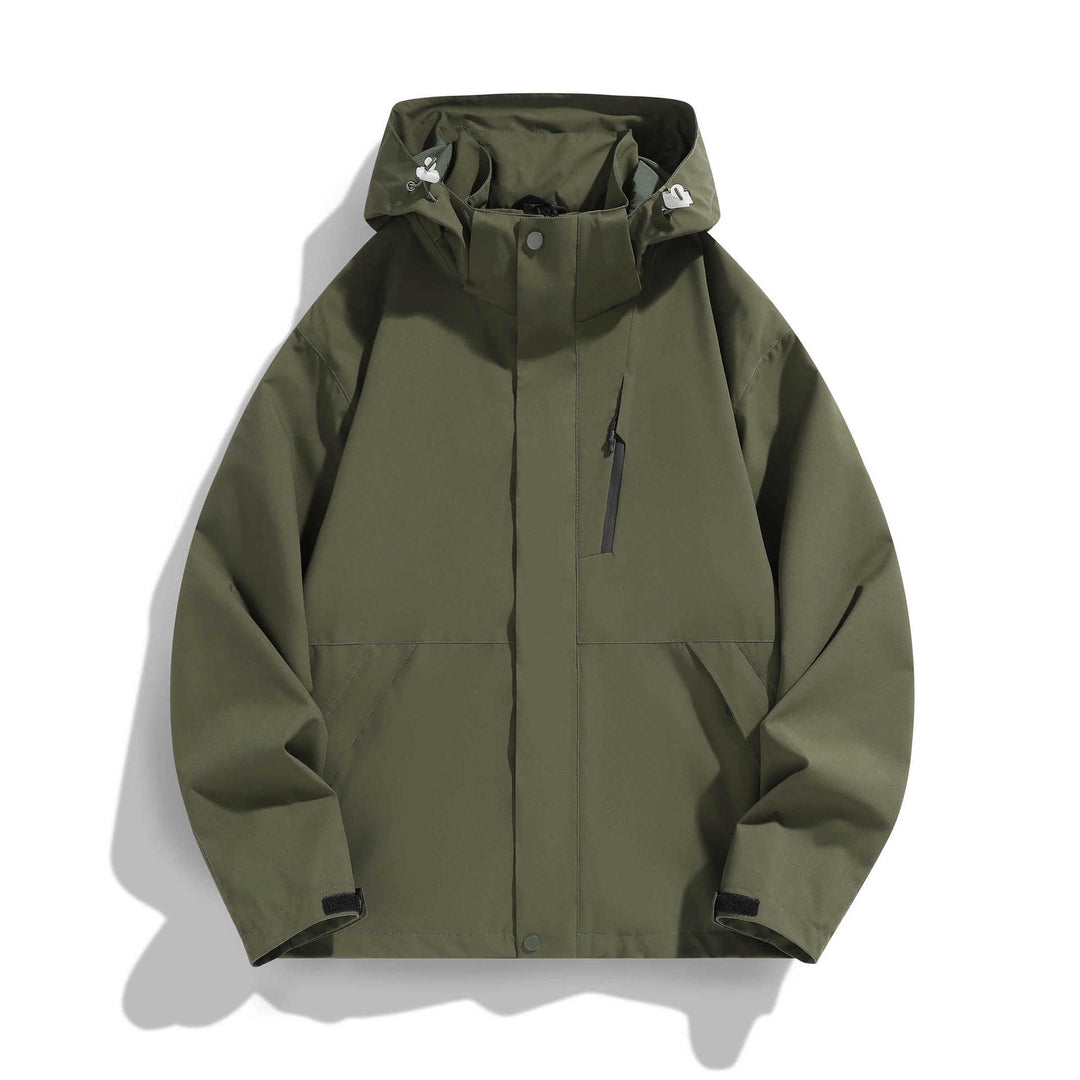 Damen Wasserabweisende Kapuzen‑Übergangsjacke mit verstellbarer Kapuze, verdeckter Frontblende und Multifunktionstaschen Shop Nory