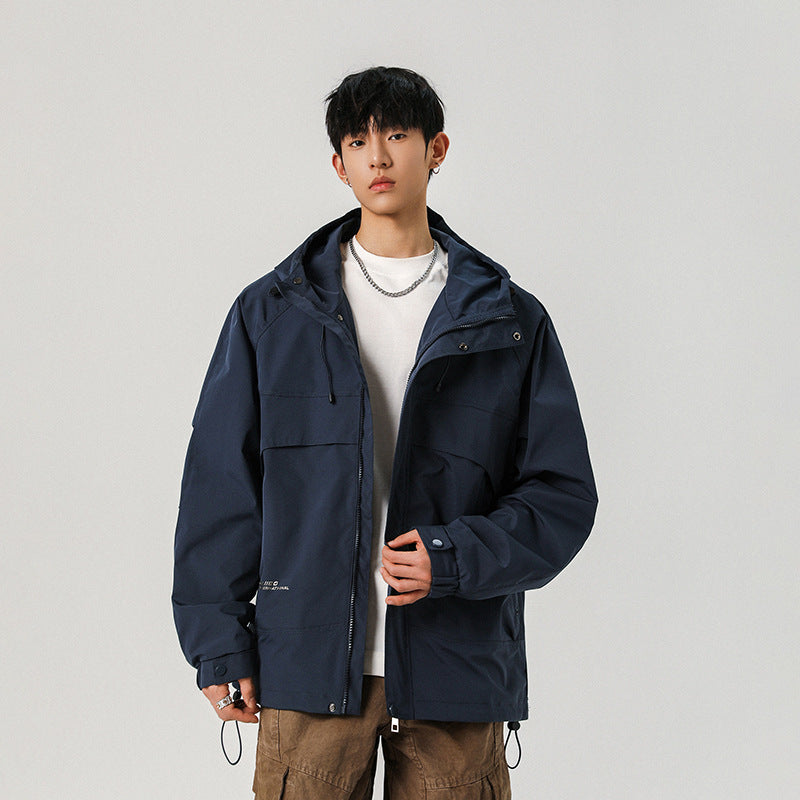 Herren Technische Kapuzen-Softshelljacke mit hohem Kragen und verstellbarem Saum Shop Nory
