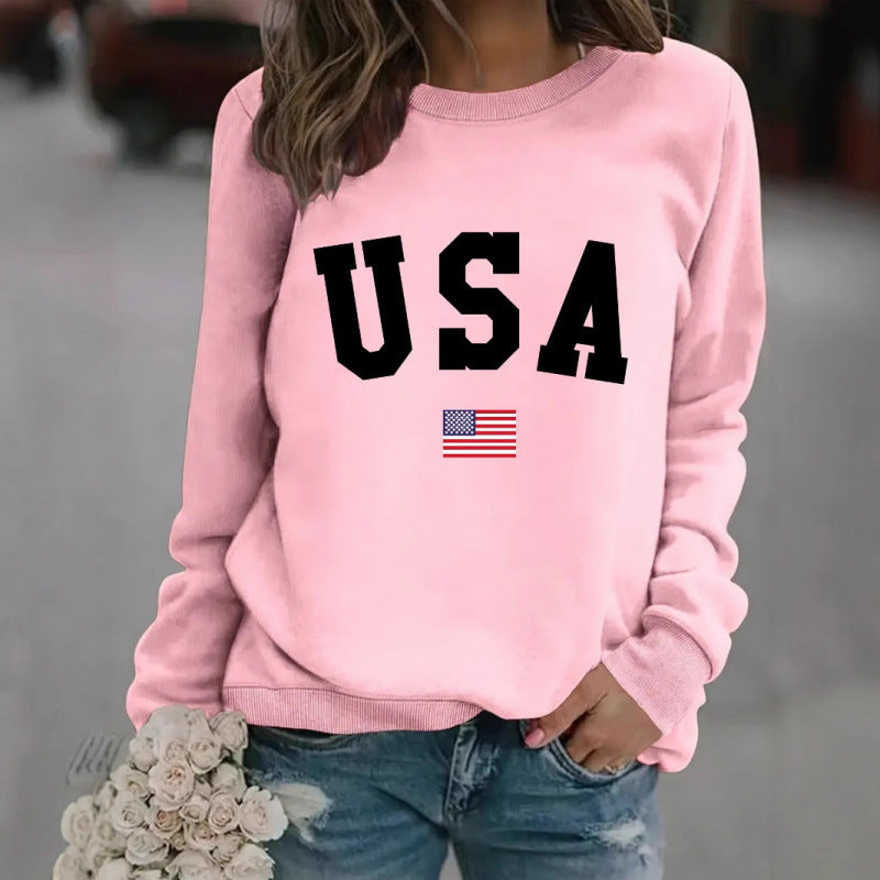 Damen Sweatshirt mit modernem USA-Statement und gemütlicher Passform