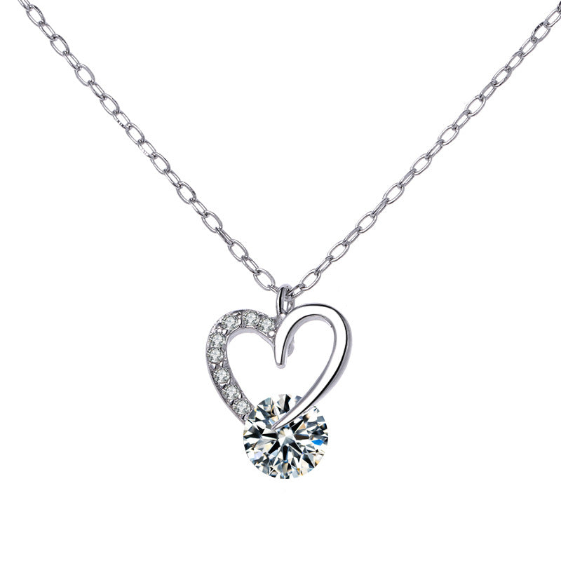 Damen Halskette mit elegantem Herzanhänger und funkelndem Zirkonia Shop Nory