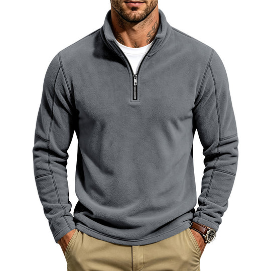 Herren Fleece-Halbreißverschluss-Pullover mit Stehkragen und Flatlock-Nähten Shop Nory