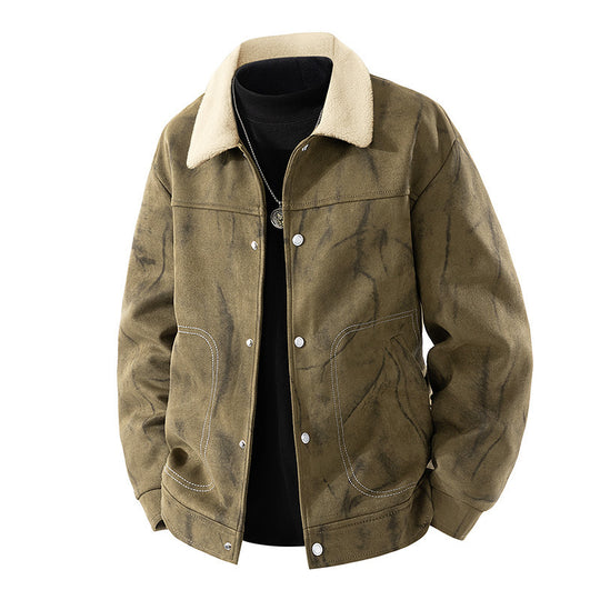 Herren Lässige Jeansjacke mit warmem Futter Shop Nory