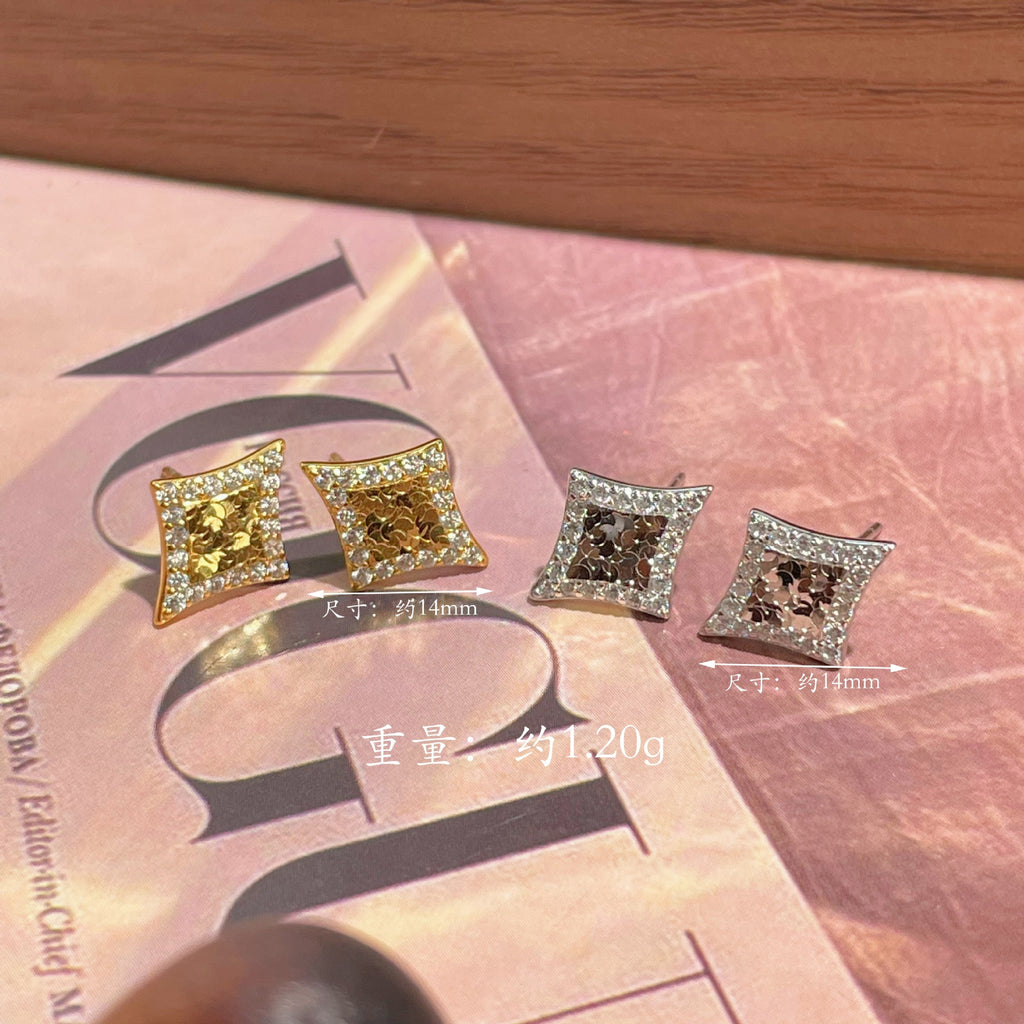 Damen Funkelnde Diamantohrringe im eleganten Rauten-Design Shop Nory