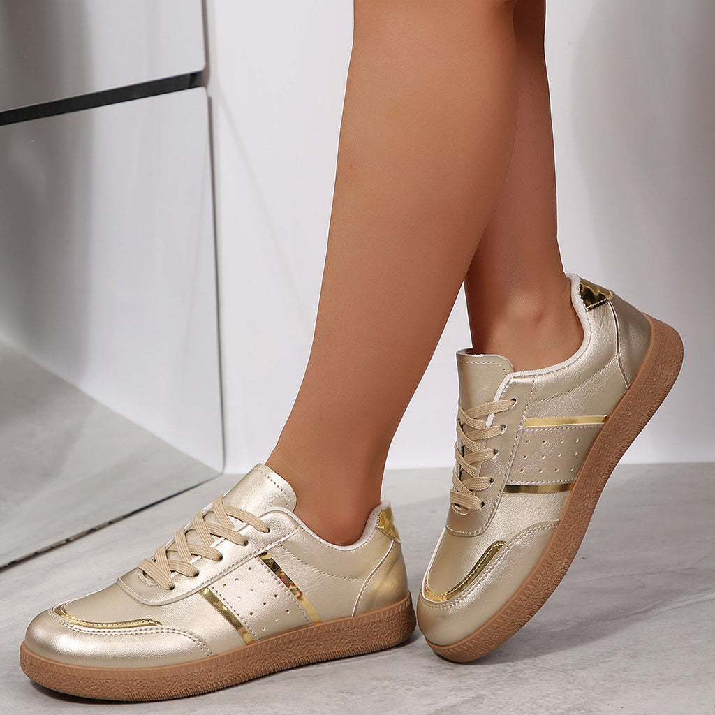 Damen Sportliche Sneakers mit schimmernden Akzenten und rutschfester Laufsohle