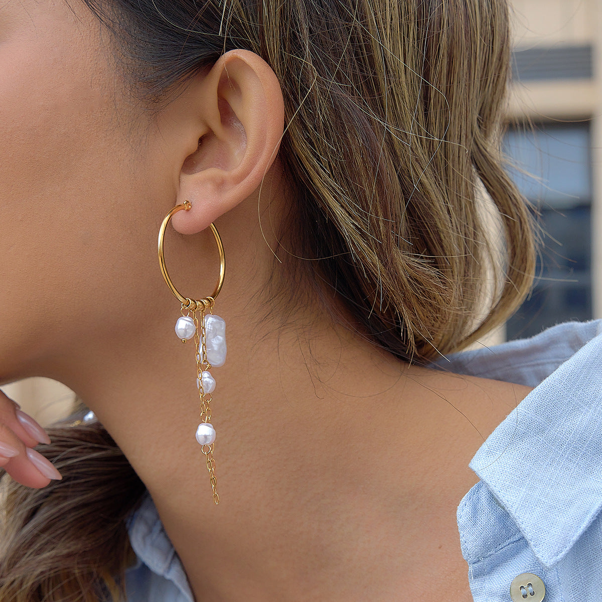 Damen Ohrhänger mit eleganten Perlenakzenten und hypoallergener Verarbeitung Shop Nory