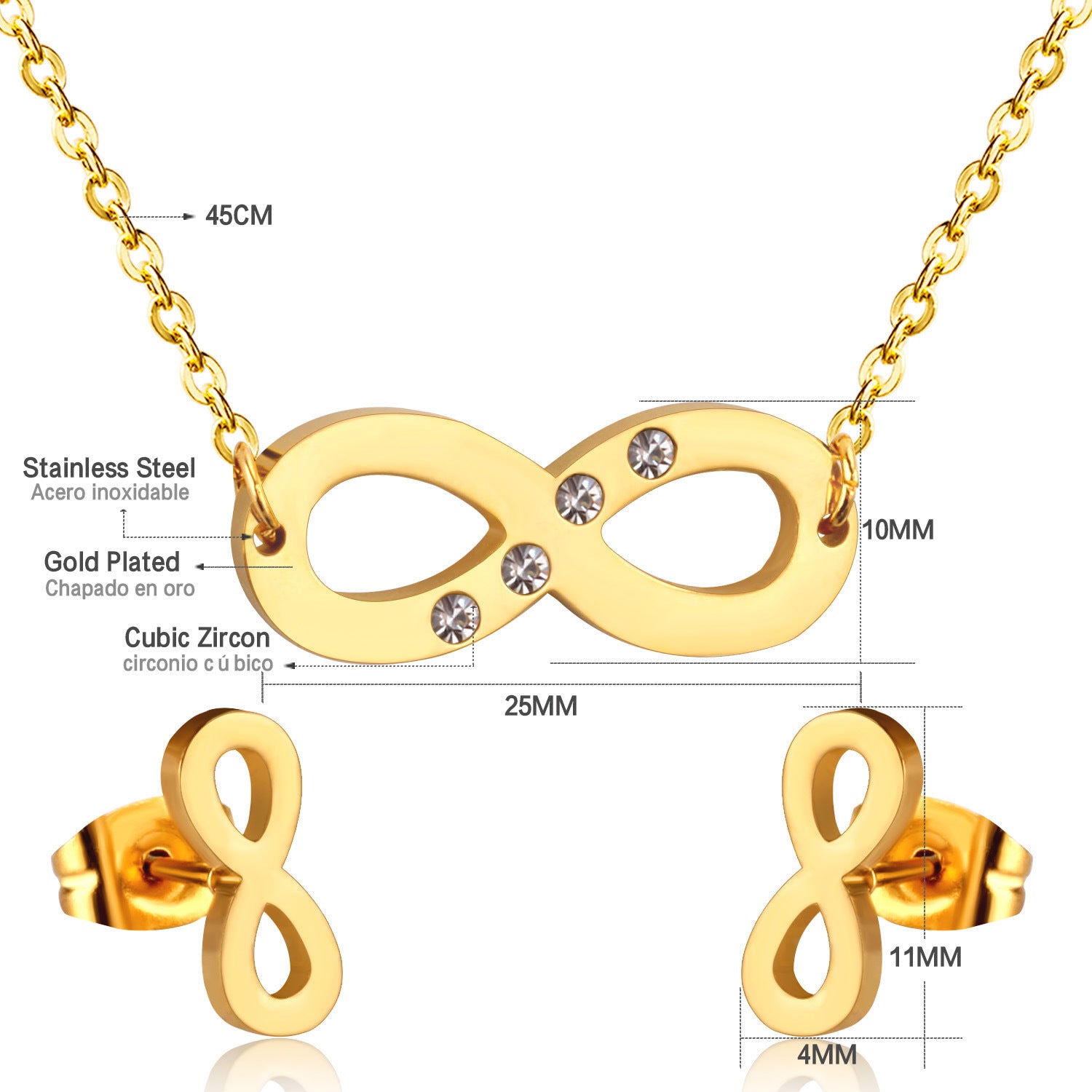 Damen Armband mit unendlichem Symbol aus hochwertigem Edelstahl Shop Nory
