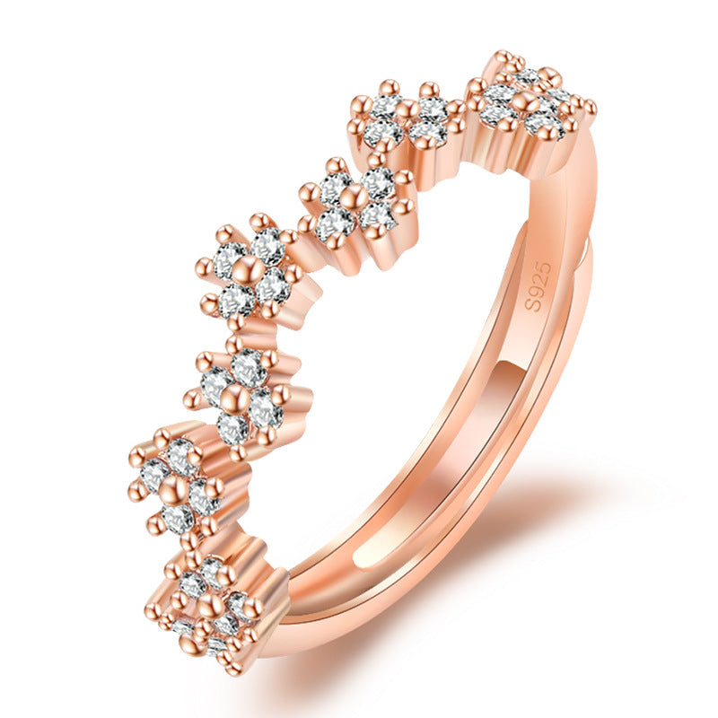 Damen Zarter Ring aus hochwertigem 925er Silber mit funkelnden Zirkonia-Elementen Shop Nory