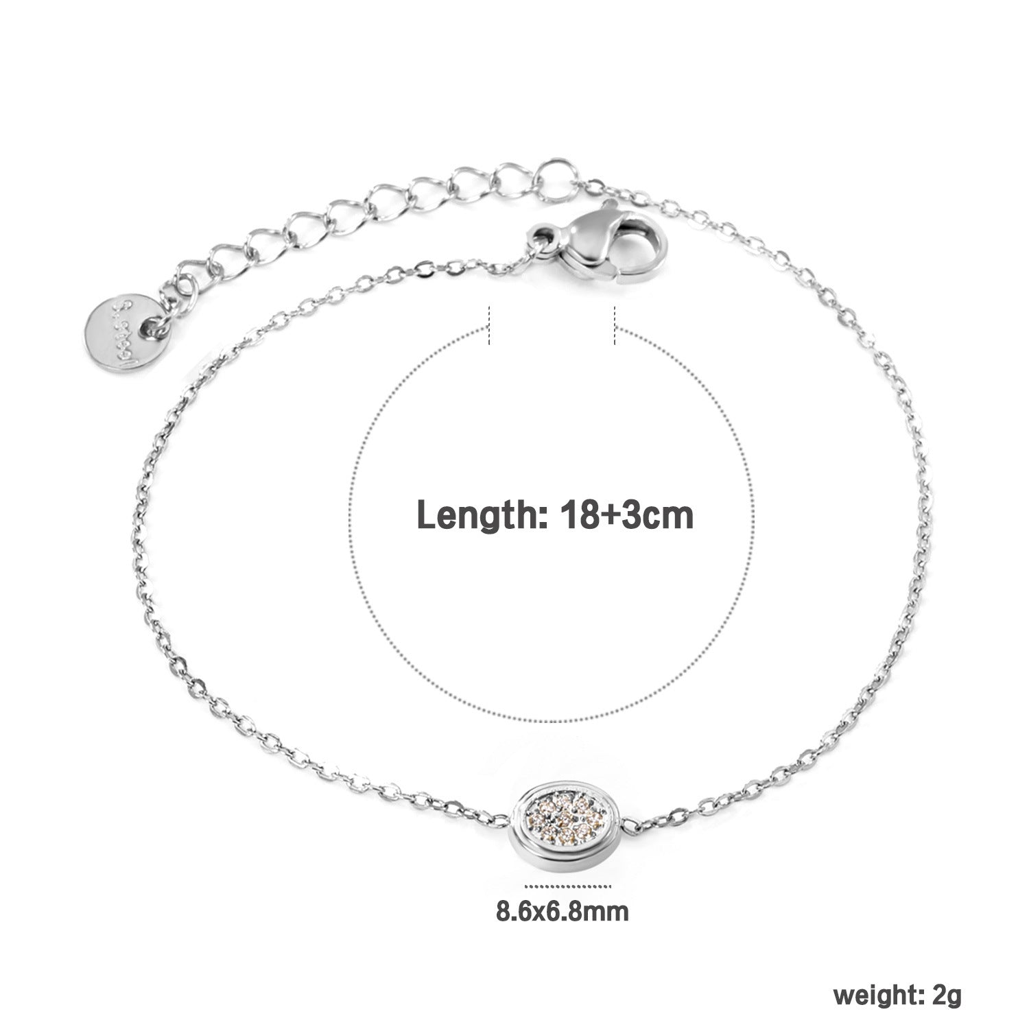 Damen elegant gestaltetes Armband mit funkelndem Hexagon-Anhänger Shop Nory