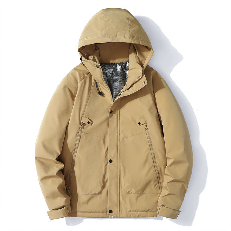 Herren Leichte Kapuzenjacke aus Softshell mit Thermofutter und minimalistischen Reißverschlusstaschen Shop Nory