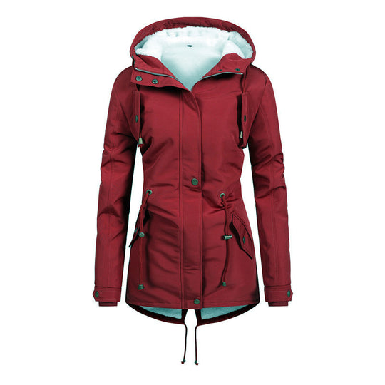 Damen Winddichter Parka mit Kuschelfutter, taillierter Silhouette und Tunnelzug Shop Nory