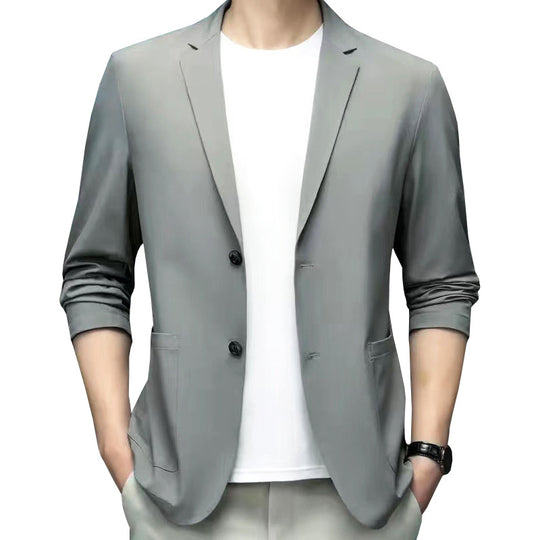 Herren legerer elastischer Sommerblazer mit dreiviertelärmeln und schlanker Passform Shop Nory