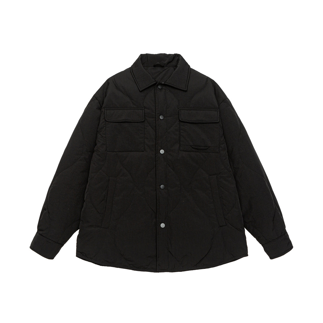 Herren Gesteppte Oversize-Hemdjacke mit Steppung, Druckknöpfen und Brusttaschen Shop Nory