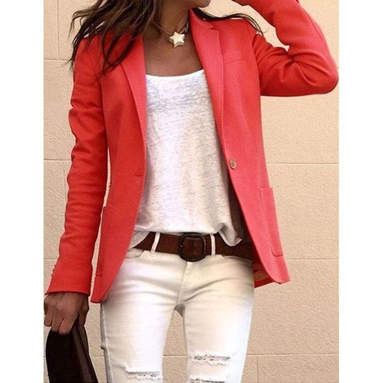 Damen Taillierter Ein-Knopf-Blazer mit aufgesetzten Taschen Shop Nory