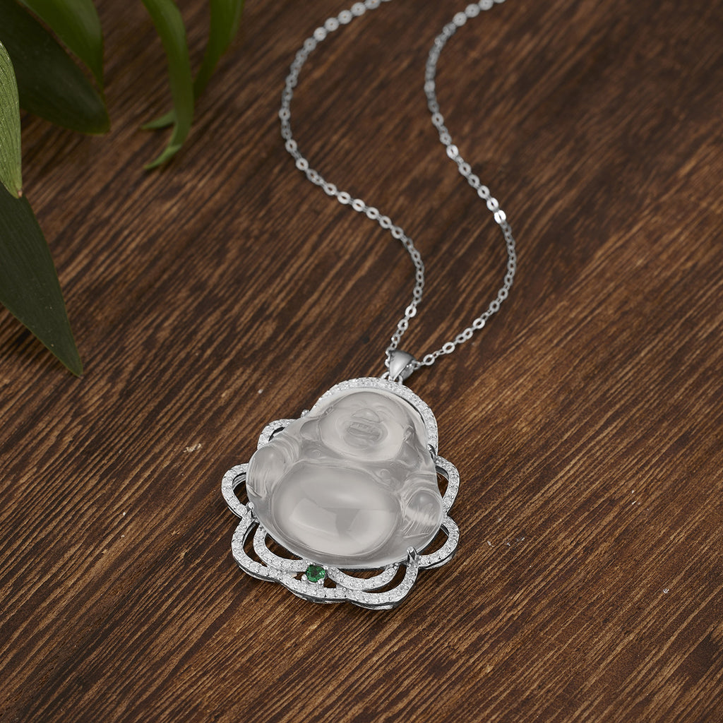Damen Eleganter Buddha-Anhänger mit Zirkonia-Verzierung Shop Nory