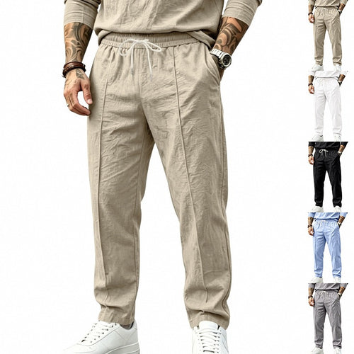 Herren Tapered-Freizeithose mit Tunnelzug, Bügelfalte und elastischem Saum Shop Nory