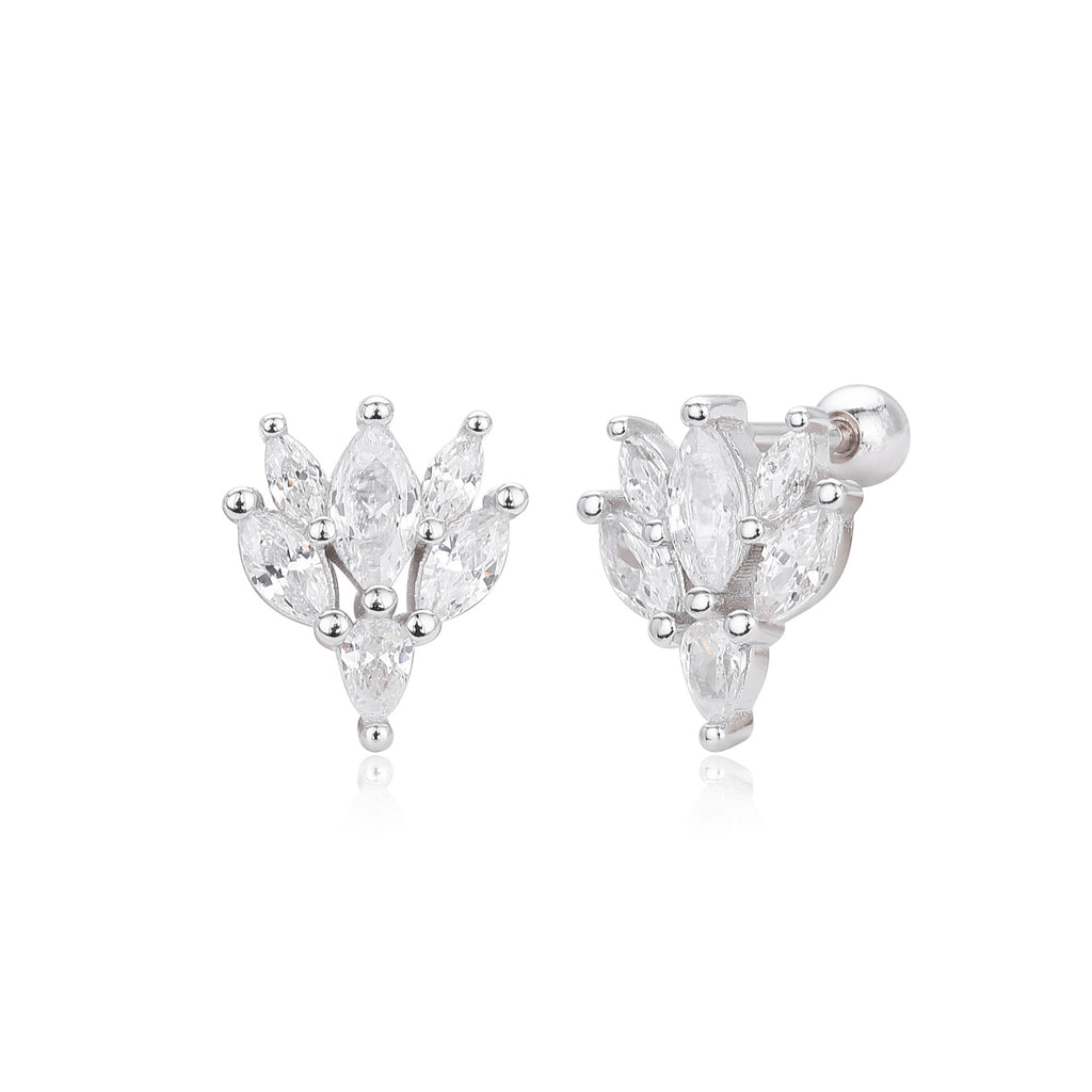 Damen Ohrstecker mit luxuriösem Zirkon-Anordnung aus 925 Sterling Silber Shop Nory