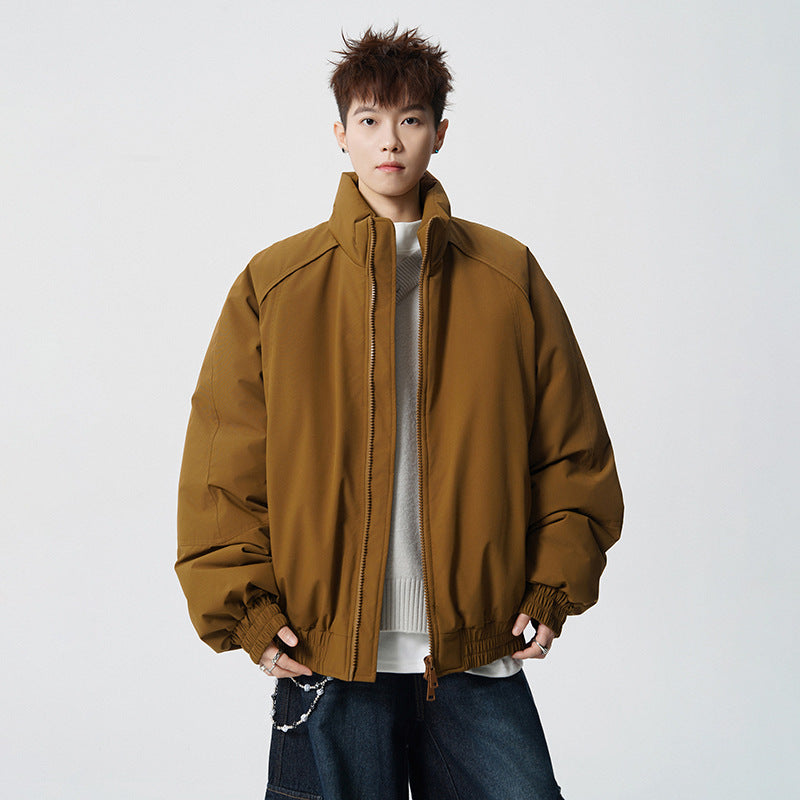 Herren Oversized Windjacke mit Stehkragen und elastischen Bündchen Shop Nory