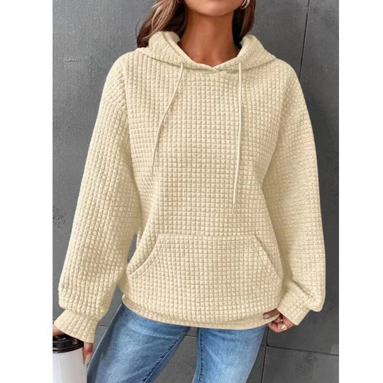 Damen lässiger Hoodie mit strukturierter Oberfläche und praktischer Kängurutasche