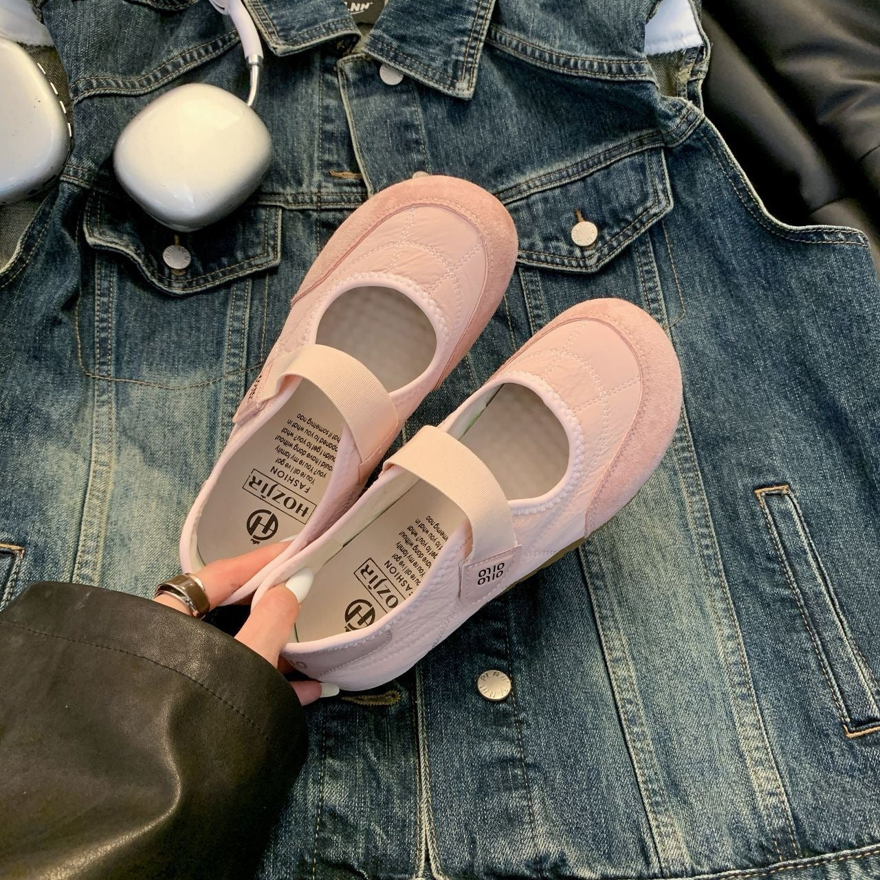 Damen Komfortable Ballerina-Schuhe mit herausnehmbarer Sohle