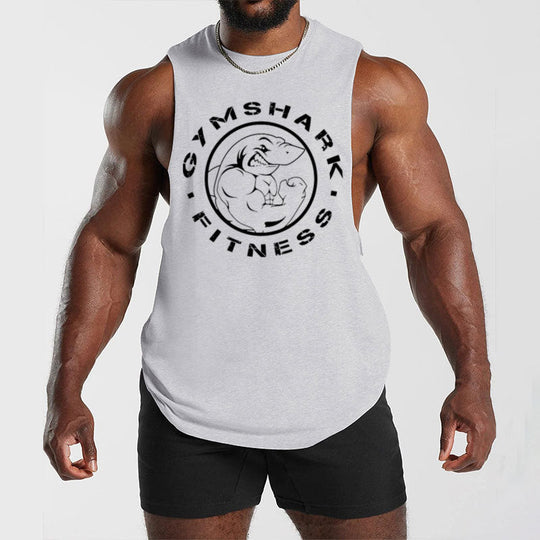 Herren nan ärmelloses Muskelshirt mit extra tiefen Armöffnungen und großem Logodruck