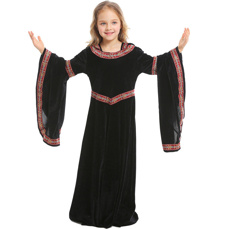 Damen Elegantes Zauberinnenkostüm mit weit ausgestellten Ärmeln und verspieltem Kapuzenkragen Shop Nory