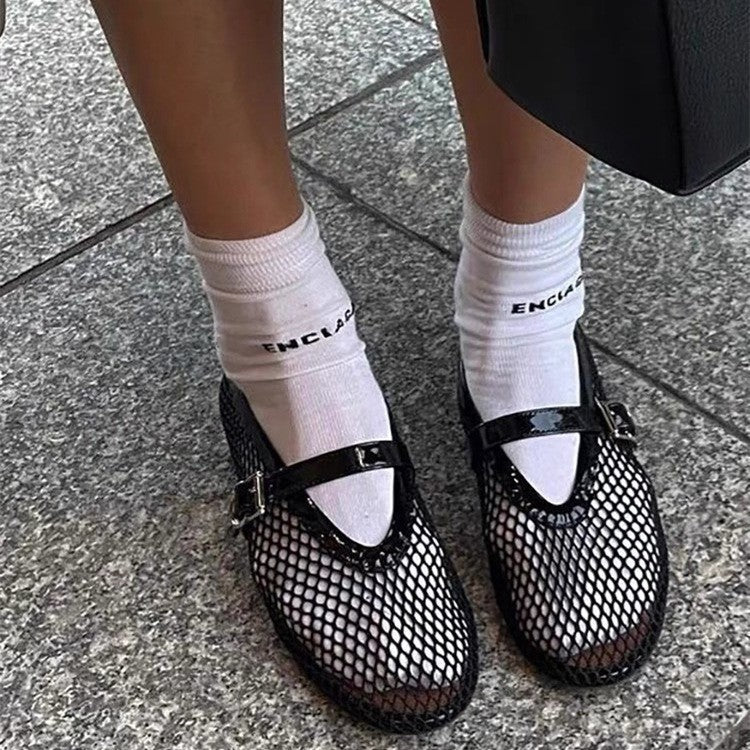 Damen Netz-Slipper mit verstellbarem Riemen und weichem Innenfutter