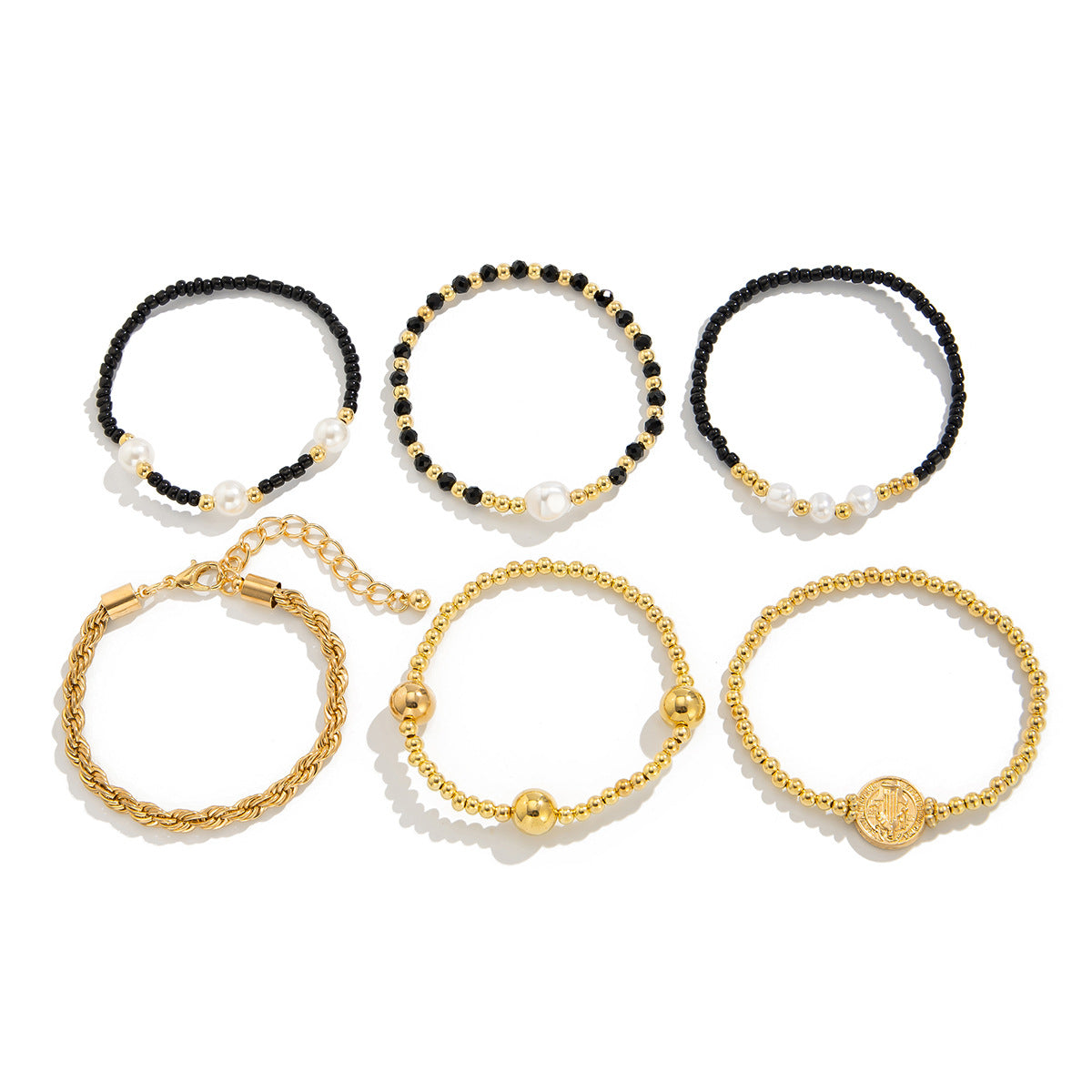 Damen Armbandset mit bunten Perlen und lebensbejahenden Charms Shop Nory