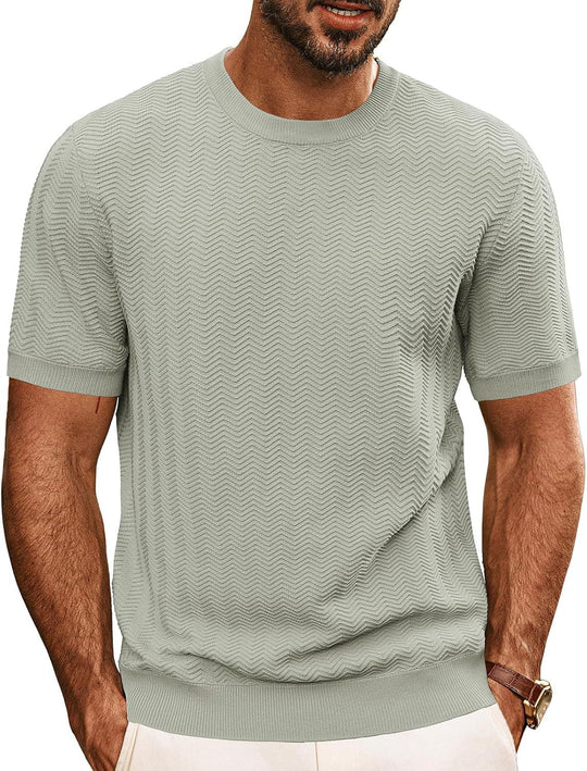 Herren strukturiertes Rundhals T-Shirt ShopNory
