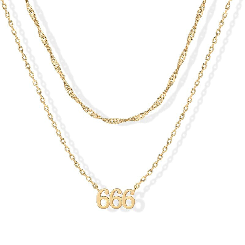 Damen mehrlagige Halskette mit individuellem Zahlenschmuck und eleganten Kettendesigns Shop Nory