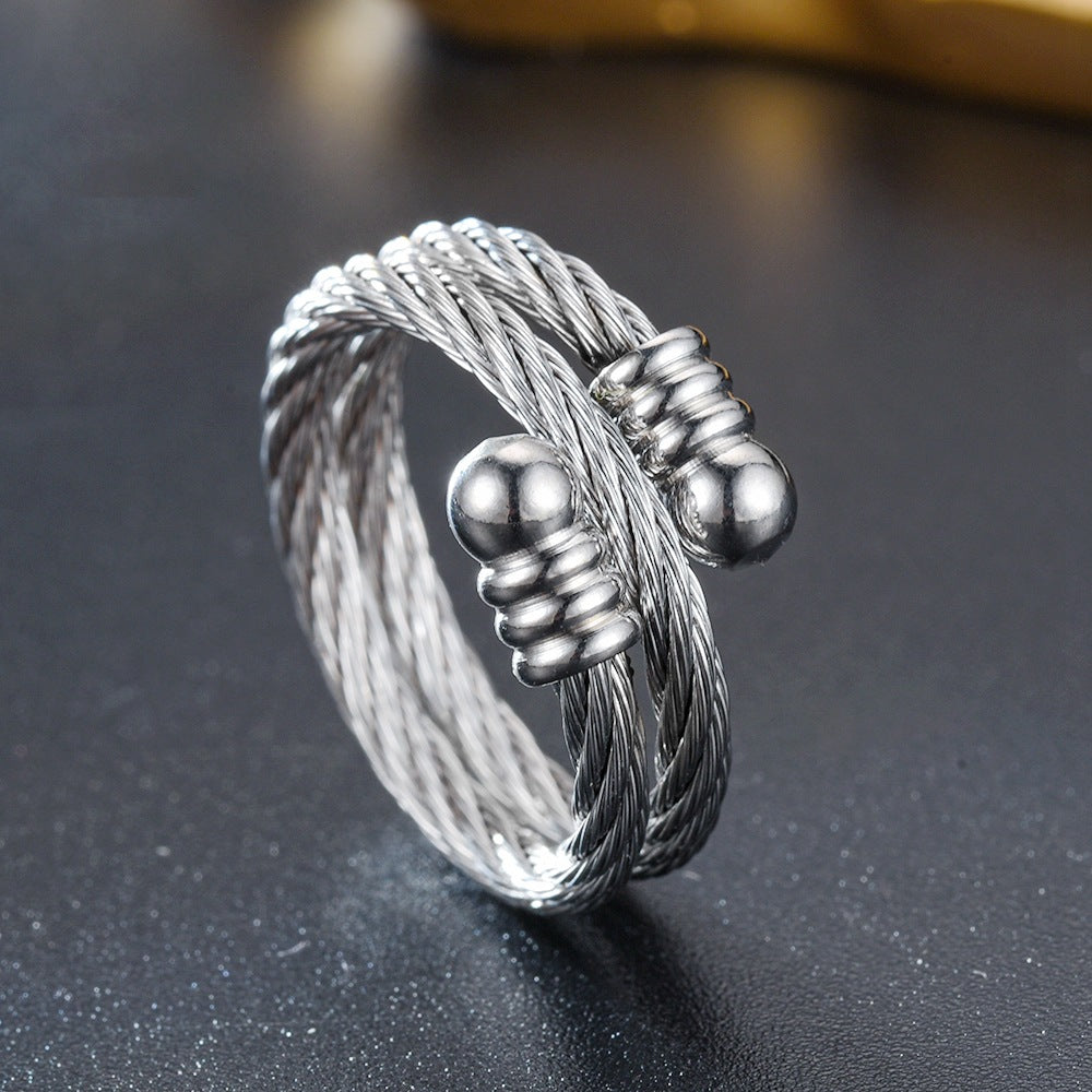 Damen Ring mit doppeltem Drahtdesign und stilvollen Akzenten Shop Nory