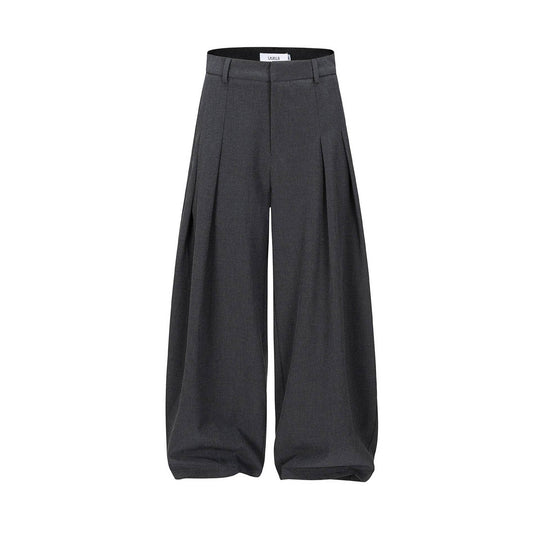 Damen Hochtaillierte weite Plissee-Hose mit Bügelfalte und Gürtelschlaufen Shop Nory