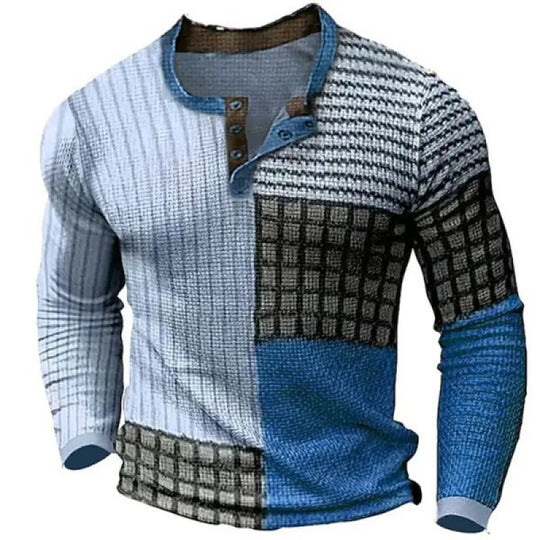 Herren Sportliches Langarmshirt mit Knopfleiste Shop Nory