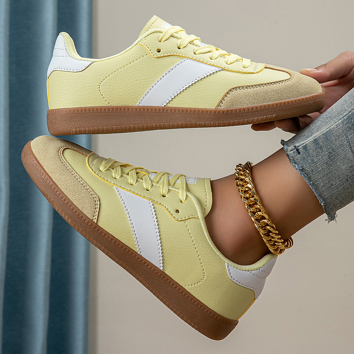 Damen Modische Sneakers mit atmungsaktivem Obermaterial und rutschfester Sohle