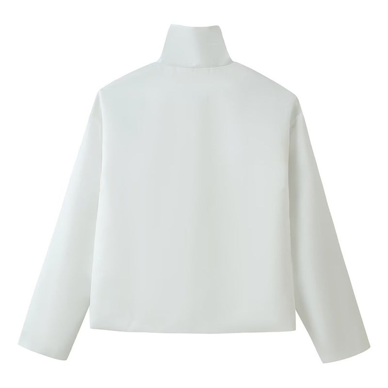 Damen Kurzjacke mit Stehkragen und dekorativen Knotenverschlüssen im Mandarin‑Stil Shop Nory