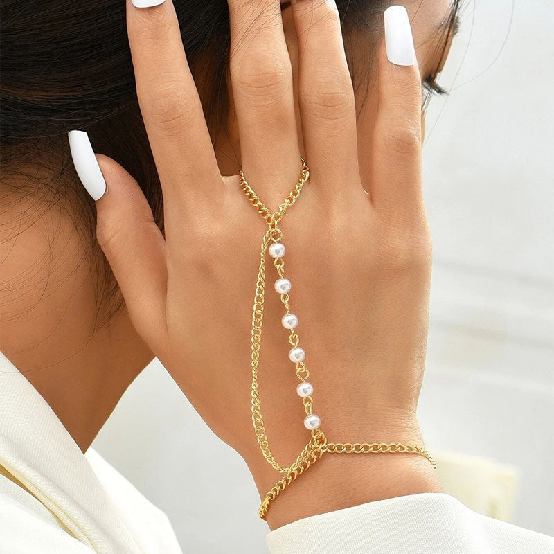 Damen Kette mit eleganten Perlenelementen Shop Nory