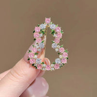 Strass-Blüten Kalebassen-Brosche