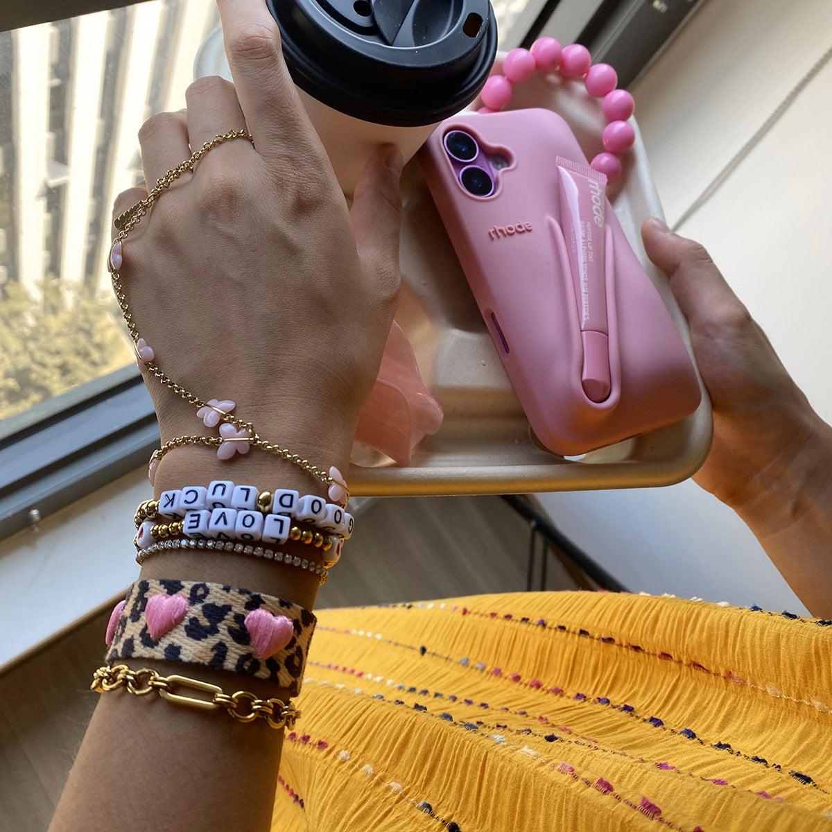 Damen Armband mit personalisierten Glücksperlen aus hypoallergenem Edelstahl Shop Nory