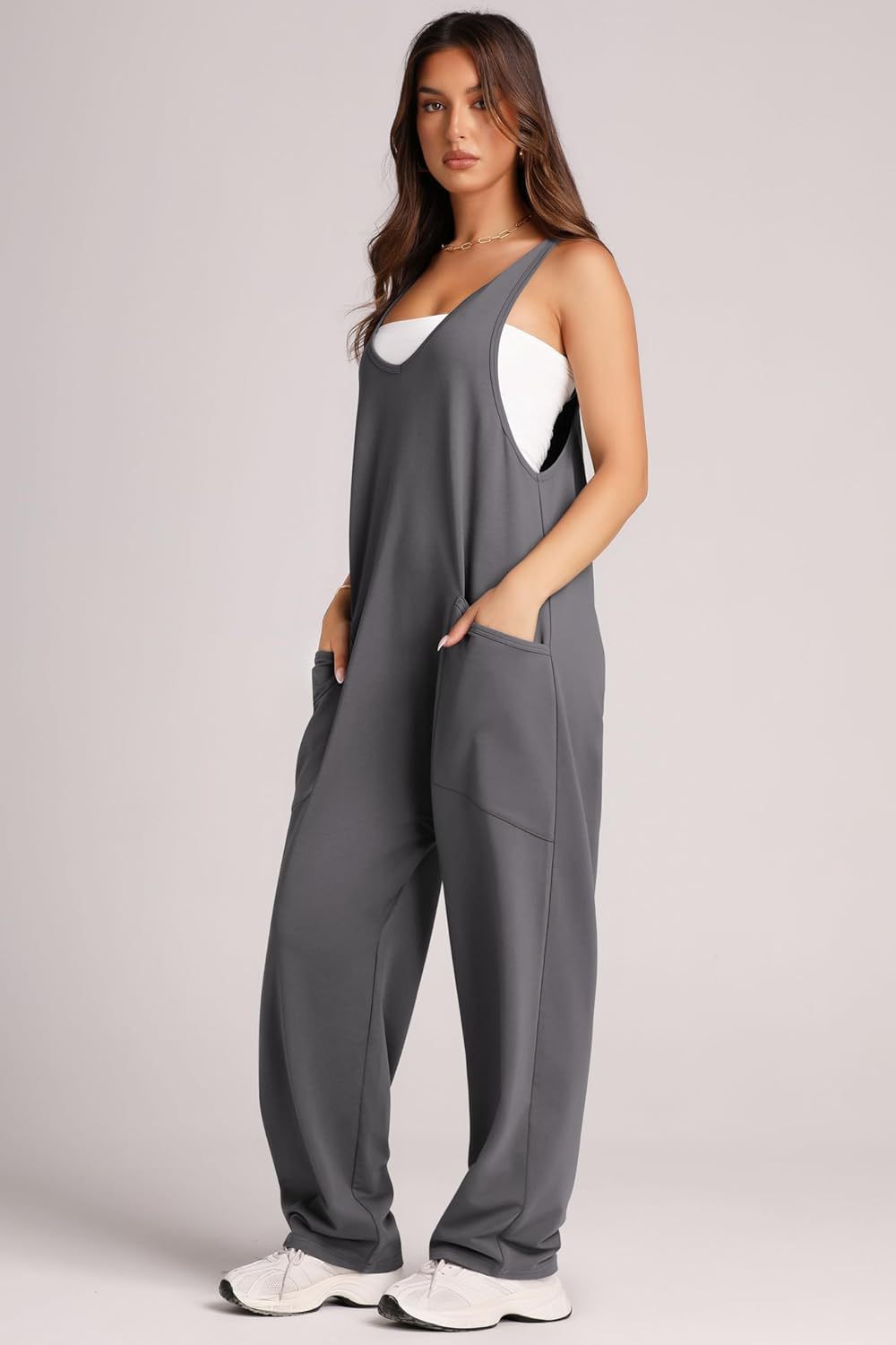 Damen Jumpsuit mit großzügigen Taschen und weichem Stretchmaterial