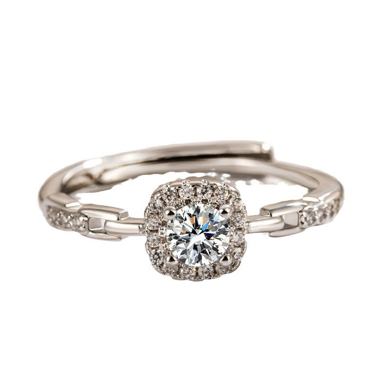 Damen zierlicher Ring mit funkelndem Zirkonia-Besatz Shop Nory