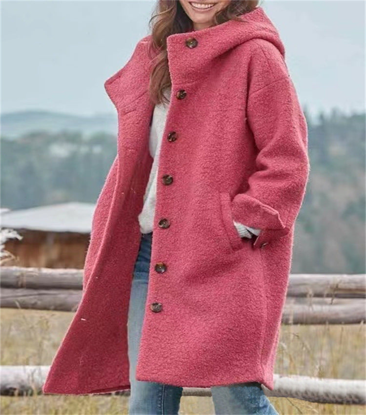Damen Oversized Wollmantel im casual Look