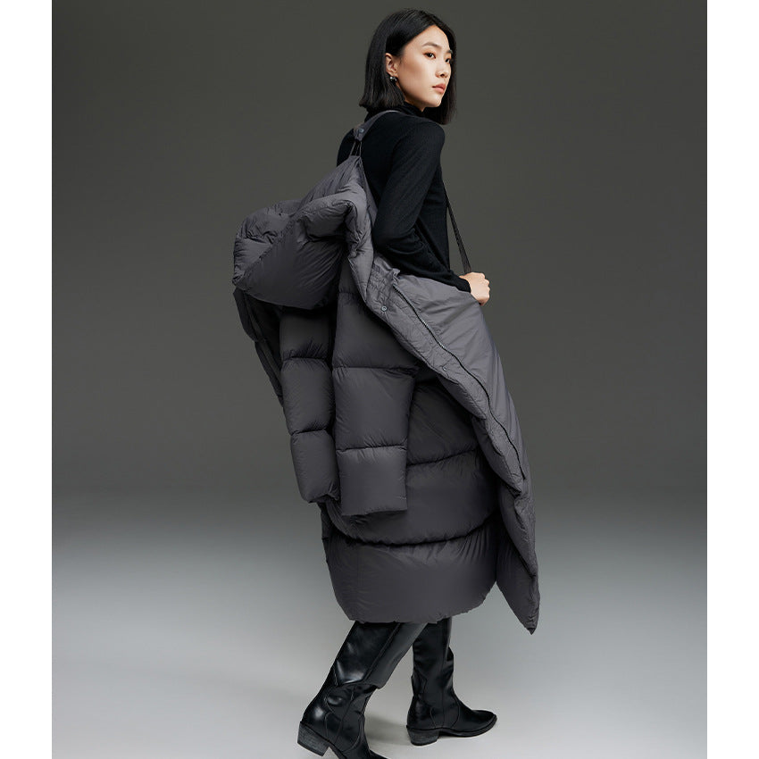 Damen Lange gesteppte Daunenparka mit Kapuze und Thermoisolierung Shop Nory